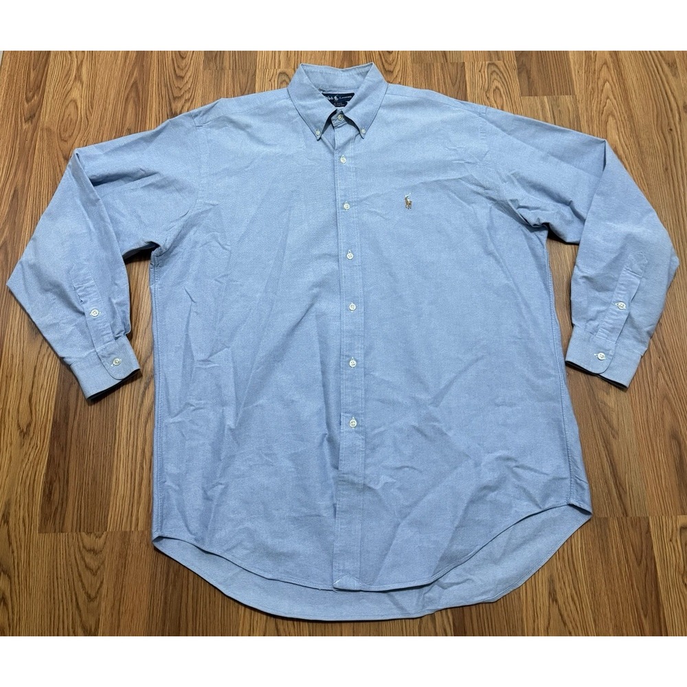 Ralph Lauren Shirt Mens Large Blake Oxford Blue Embroidered Pony Classic Fit
